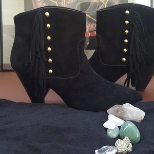 INC Black Fringe booties